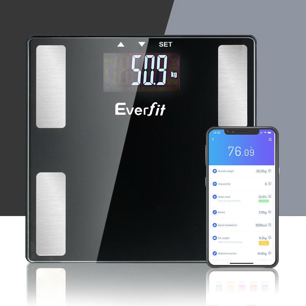 Buy Everfit Body Fat Bathroom Scale Weighing Wireless Bluetooth Gym 180KG discounted | Products On Sale Australia