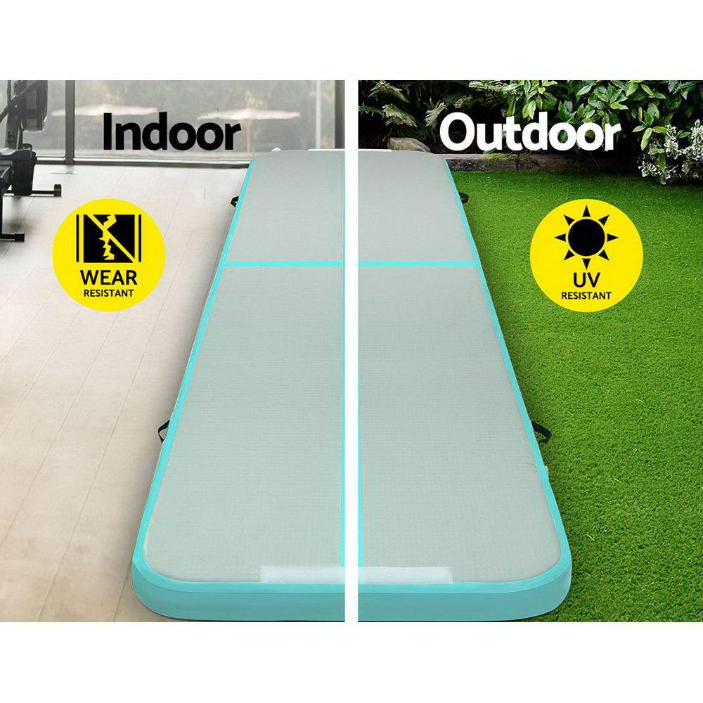 Buy Everfit GoFun 4X1M Inflatable Air Track Mat with Pump Tumbling Gymnastics Green discounted | Products On Sale Australia