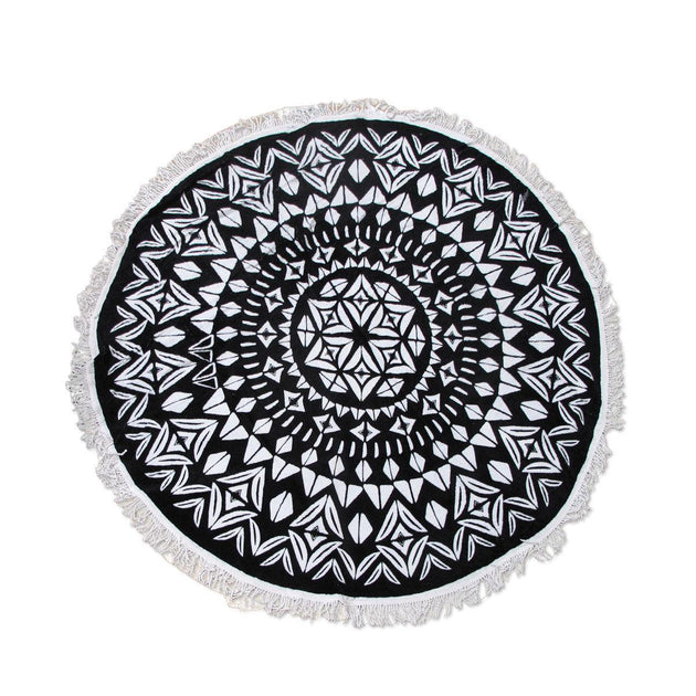 Buy Ezra Hexagon 100% Cotton Round Beach Towel discounted | Products On Sale Australia