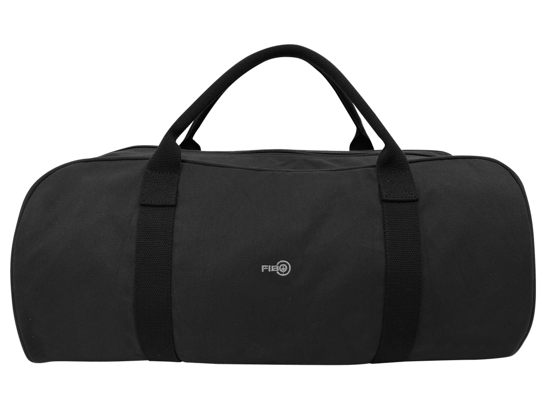 FIB Barrell Duffle Bag Travel Cotton Canvas Sports Luggage - Black Products On Sale Australia | Gift & Novelty > Bags Category