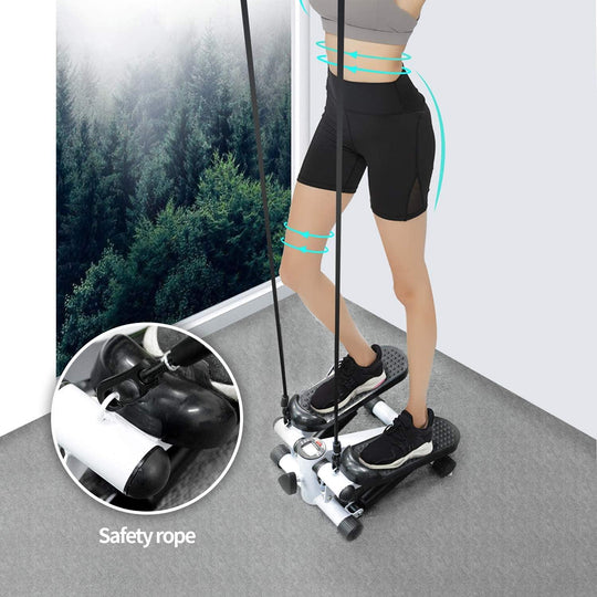 Buy Fitness Stair Stepper Twist Household Hydraulic Stepper Resistance Bands Home Gym discounted | Products On Sale Australia