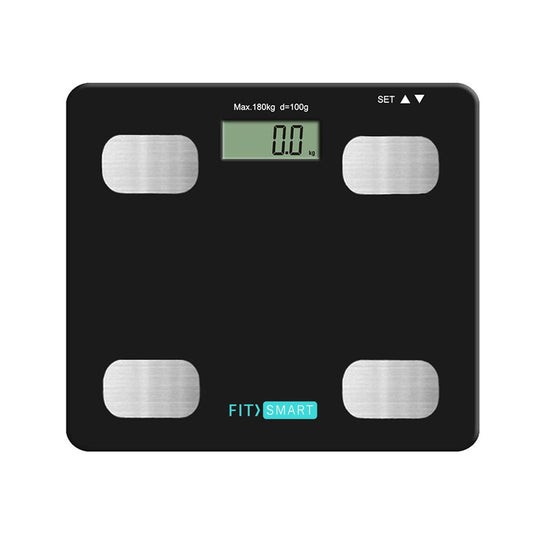 Buy FitSmart Electronic Floor Body Scale Black Digital LCD Glass Tracker Bathroom discounted | Products On Sale Australia