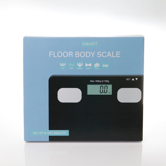 Buy FitSmart Electronic Floor Body Scale Black Digital LCD Glass Tracker Bathroom discounted | Products On Sale Australia