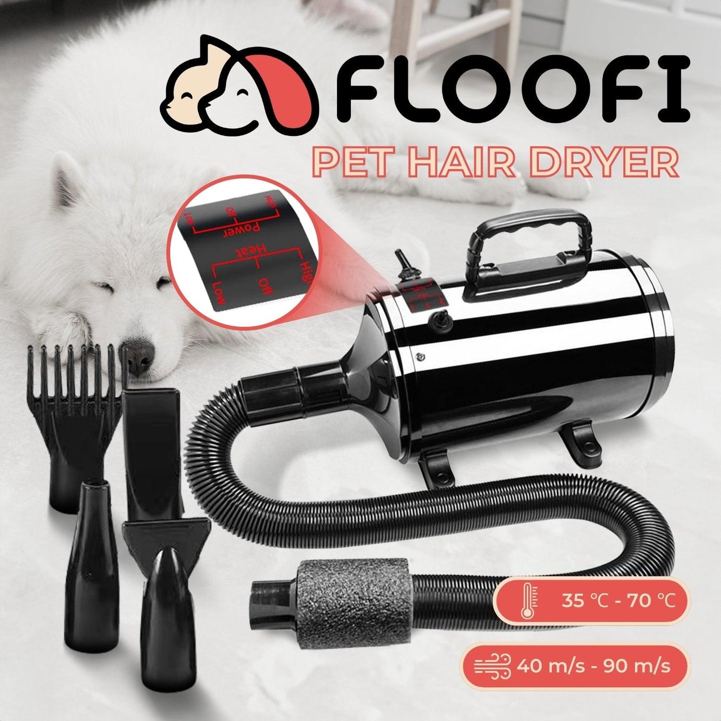 Buy Floofi Pet Hair Dryer Basic (Black) discounted | Products On Sale Australia