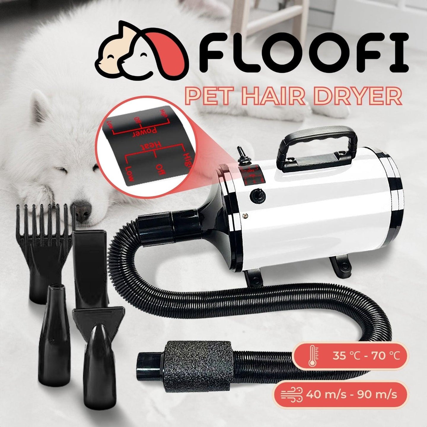 Buy Floofi Pet Hair Dryer Basic (White) discounted | Products On Sale Australia