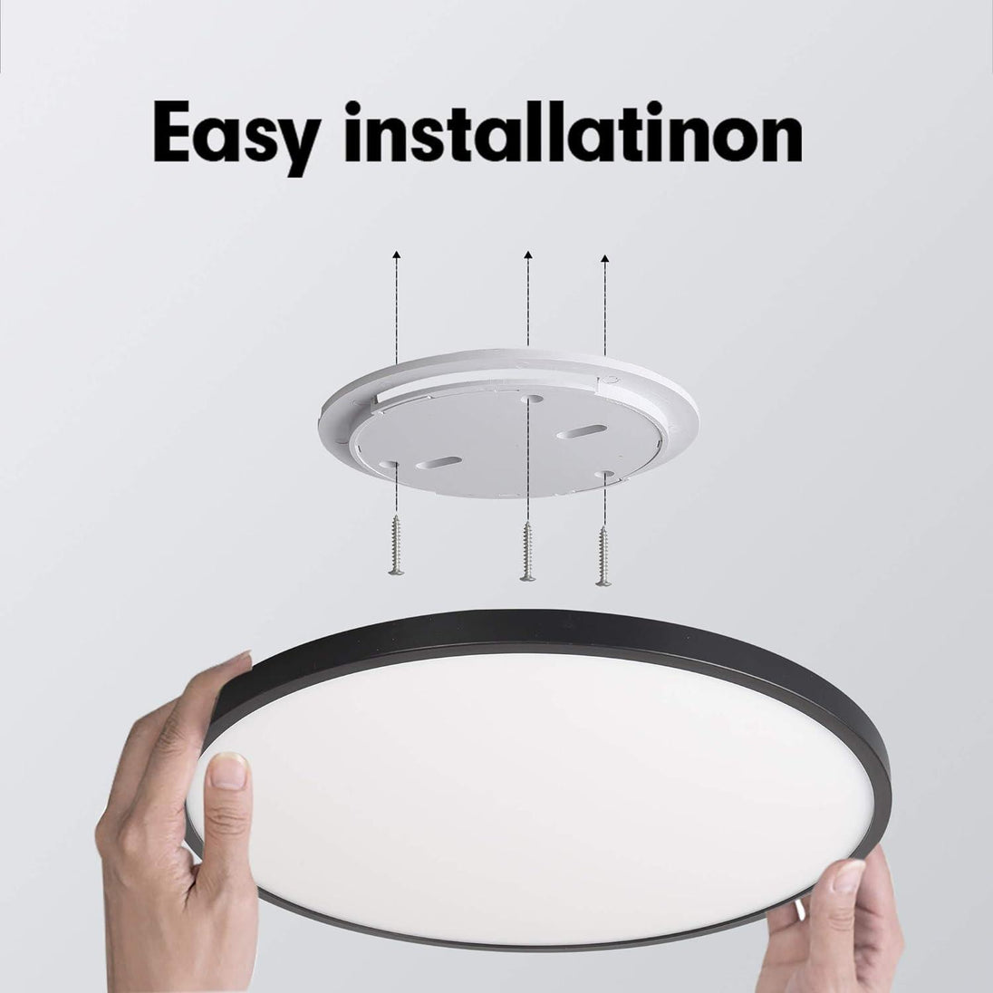 Buy Flush Mount LED Ceiling Light, Natural, Black 48W discounted | Products On Sale Australia