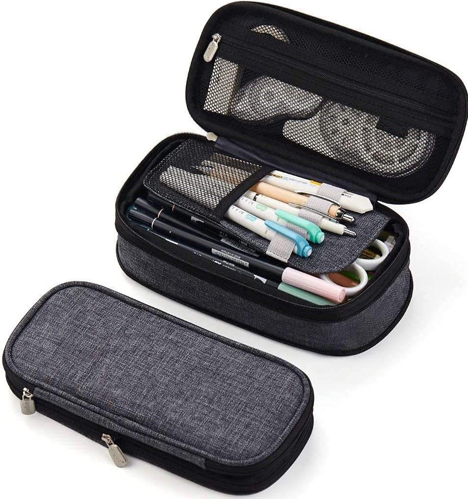 Buy Foldable Large Capacity Pencil Bag for Youth School (Grey) discounted | Products On Sale Australia