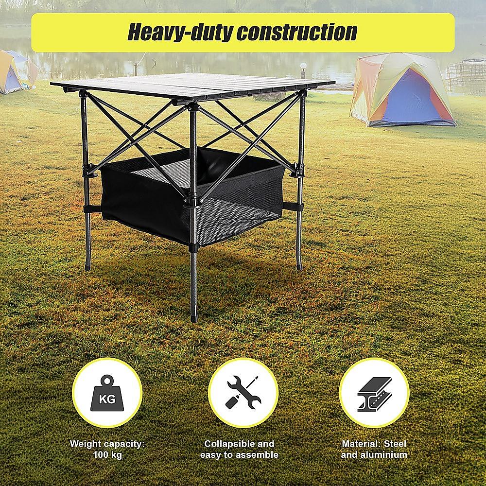 Buy Folding Collapsible Camping Table Caravan RV Heavy Duty Steel & Aluminium discounted | Products On Sale Australia