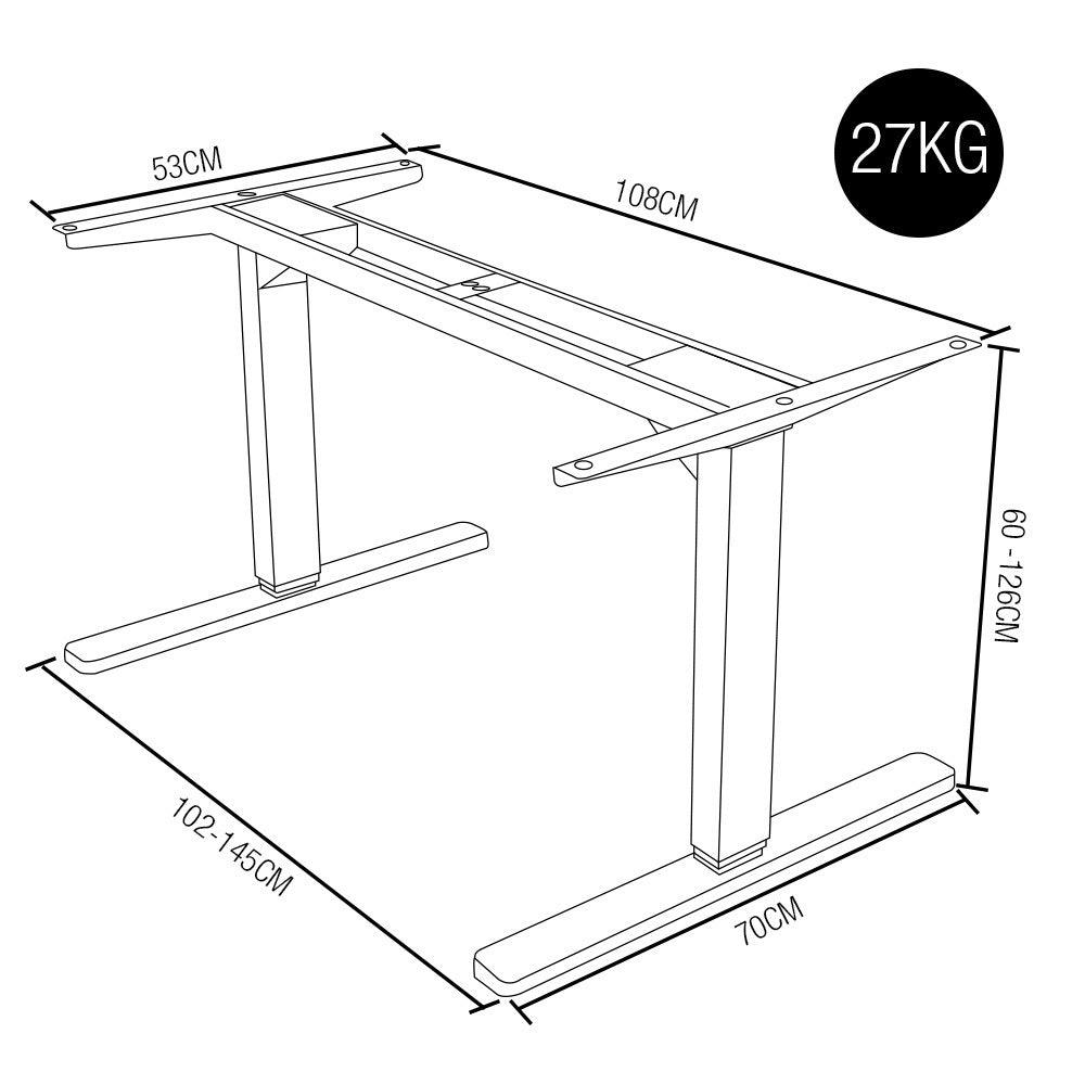 Buy FORTIA Height Adjustable Standing Desk Frame Only - Sit Stand Electric Office WO discounted | Products On Sale Australia