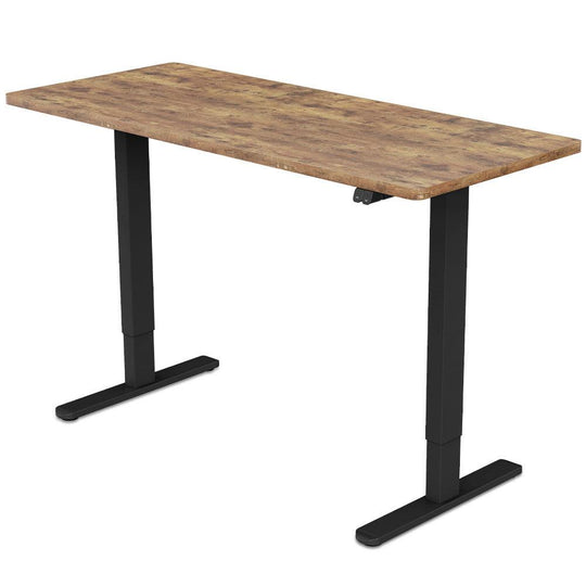 Buy FORTIA Sit Stand Standing Desk, 120x60cm, 72-118cm Height Adjustable, 70kg Load, Oak style/Black Frame discounted | Products On Sale Australia