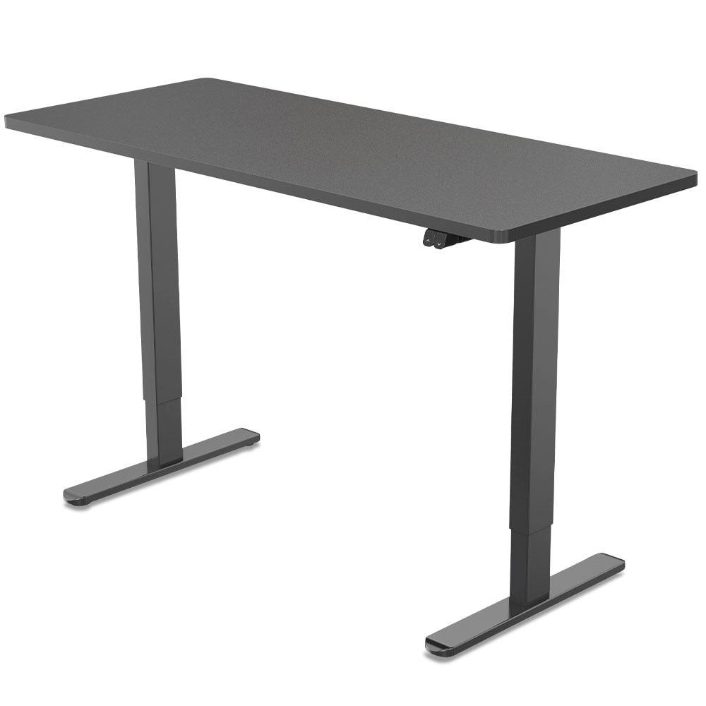 Buy Fortia Sit To Stand Up Standing Desk, 140x60cm, 72-118cm Electric Height Adjustable, 70kg Load, Black/Black Frame discounted | Products On Sale Australia