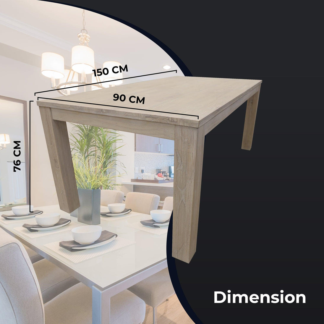 Buy Foxglove Dining Table 150cm Solid Mt Ash Wood Home Dinner Furniture - White discounted | Products On Sale Australia