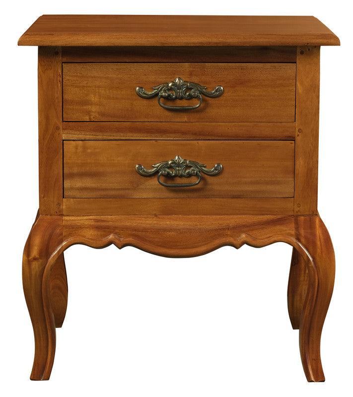 Buy French Provincial 2 Drawer Side Table (Light Pecan) discounted | Products On Sale Australia