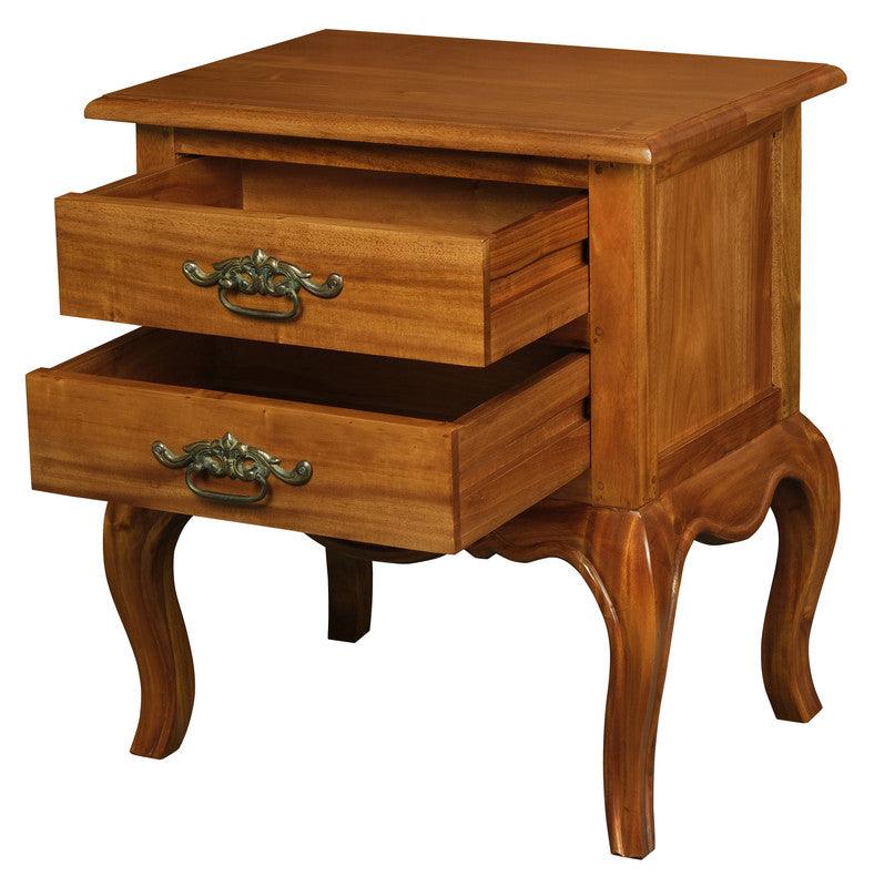 Buy French Provincial 2 Drawer Side Table (Light Pecan) discounted | Products On Sale Australia