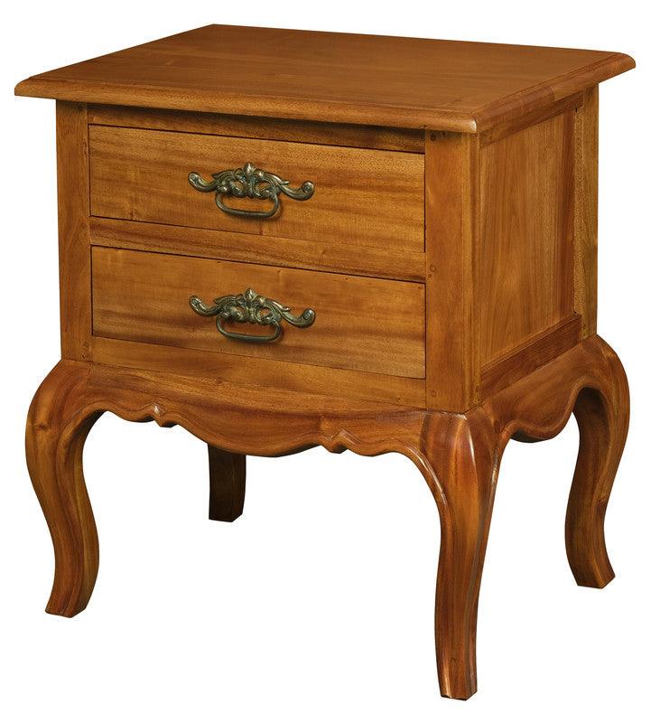 Buy French Provincial 2 Drawer Side Table (Light Pecan) discounted | Products On Sale Australia