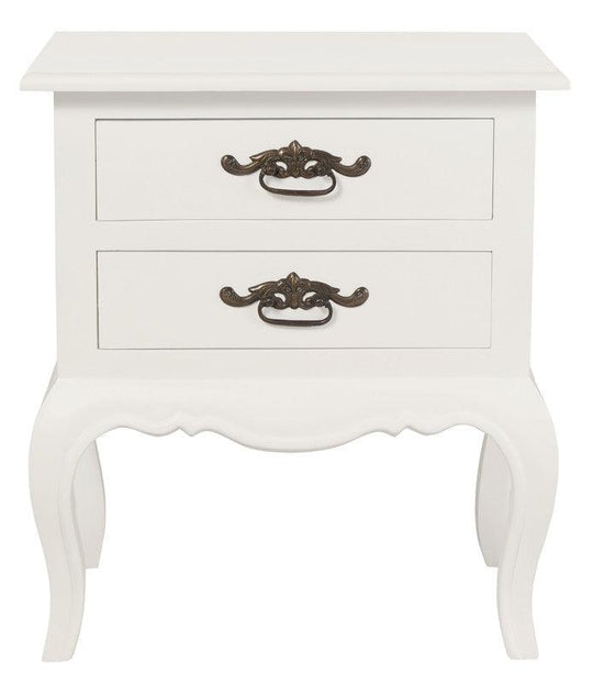 Buy French Provincial 2 Drawer Side Table (White) discounted | Products On Sale Australia