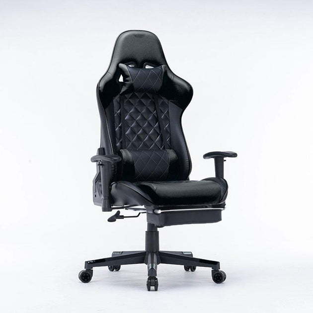 Gaming Chair Ergonomic Racing chair 165° Reclining Gaming Seat 3D Armrest Footrest Black Products On Sale Australia | Furniture > Bar Stools & Chairs Category