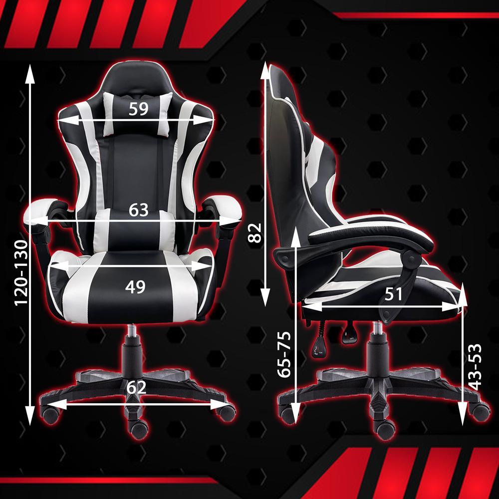 Buy Gaming Chair Office Computer Seating Racing PU Executive Racer Recliner Large Black discounted | Products On Sale Australia