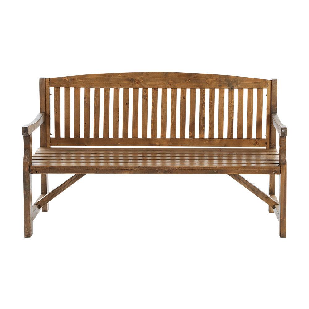 Buy Gardeon 5FT Outdoor Garden Bench Wooden 3 Seat Chair Patio Furniture Natural discounted | Products On Sale Australia