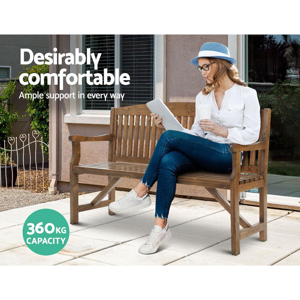 Buy Gardeon 5FT Outdoor Garden Bench Wooden 3 Seat Chair Patio Furniture Natural discounted | Products On Sale Australia