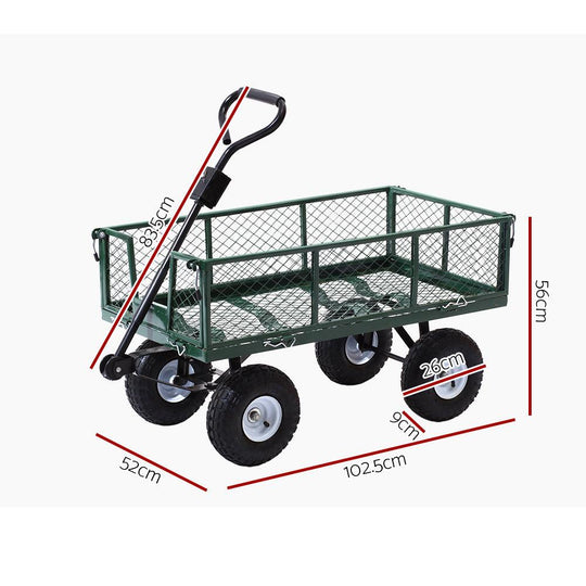 Buy Gardeon Mesh Garden Steel Cart - Green discounted | Products On Sale Australia