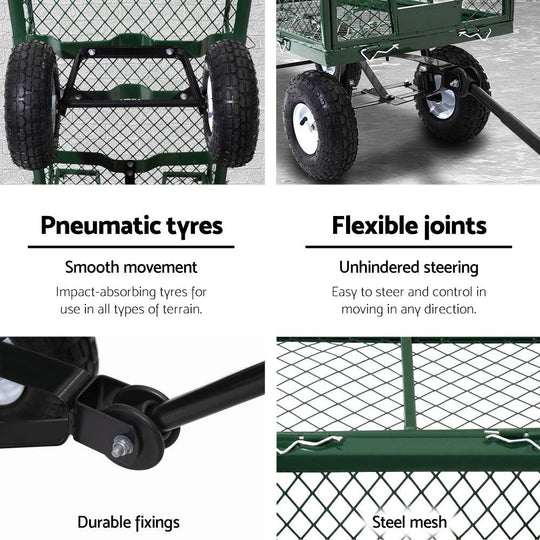 Buy Gardeon Mesh Garden Steel Cart - Green discounted | Products On Sale Australia