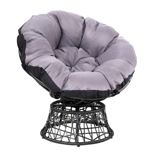 Gardeon Outdoor Chairs Outdoor Furniture Papasan Chair Wicker Patio Garden Black Products On Sale Australia | Furniture > Bar Stools & Chairs Category