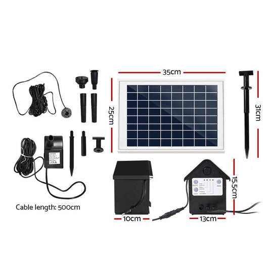 Buy Gardeon Solar Pond Pump Submersible Water Fountain with Battery Kit LED Lights 6.6FT discounted | Products On Sale Australia