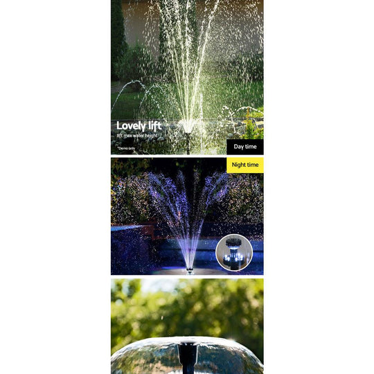 Buy Gardeon Solar Pond Pump Submersible Water Fountain with Battery Kit LED Lights 6.6FT discounted | Products On Sale Australia