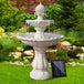 Buy Gardeon Solar Water Feature 3-Tier Fountain with Pump Kit Bird Bath 93CM Ivory discounted | Products On Sale Australia