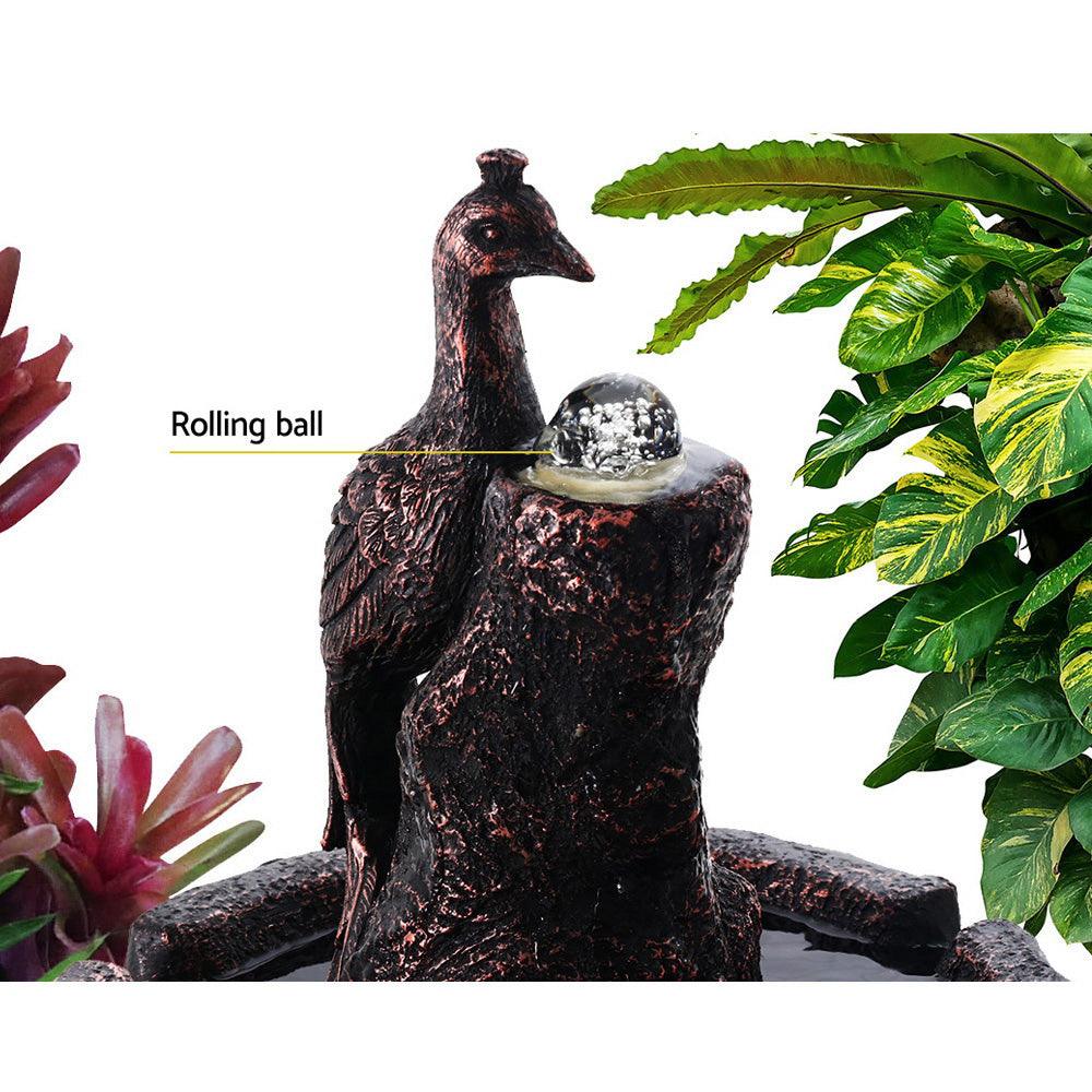 Buy Gardeon Solar Water Feature Tier Fountain with Pump Kit Bird Bath 106CM Peacock discounted | Products On Sale Australia