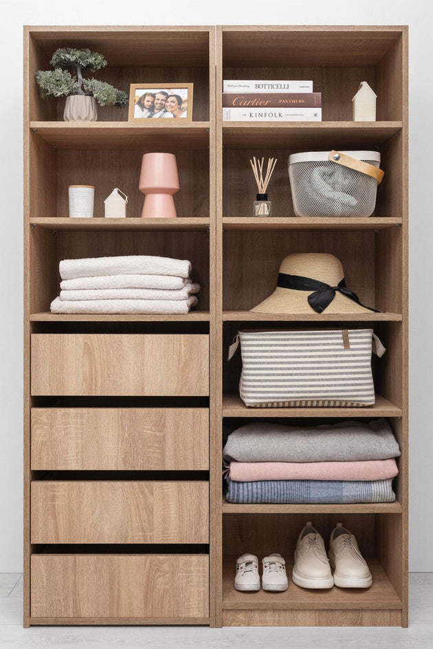 Buy GENEVA SIX SHELF BUILD IN WARDROBE - NATURAL OAK discounted | Products On Sale Australia