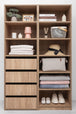 Buy GENEVA THREE SHELF/FOUR DRAWER BUILT IN WARDROBE - CLASSIC - NATURAL OAK discounted | Products On Sale Australia