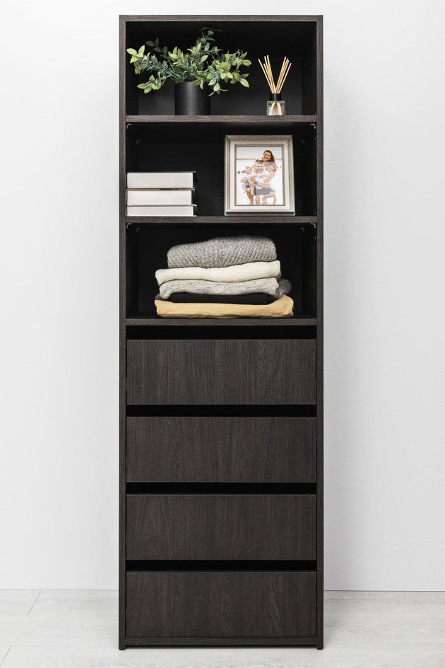 Buy GENEVA THREE SHELF/FOUR DRAWER BUILT IN WARDROBE - CLASSIC - NORDIC ASH discounted | Products On Sale Australia