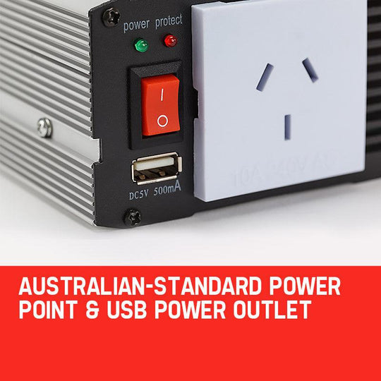 Buy GENPOWER 600W/1200W Pure Sine Wave 12V/240V Power Inverter Car Plug Caravan Boat discounted | Products On Sale Australia