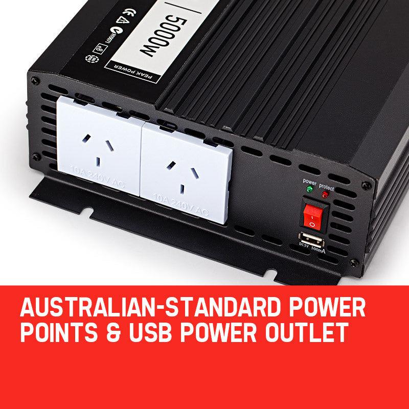 Buy GENPOWER Modified Sine Wave 2500W/5000W 12V/240V Power Inverter Car Caravan Boat discounted | Products On Sale Australia