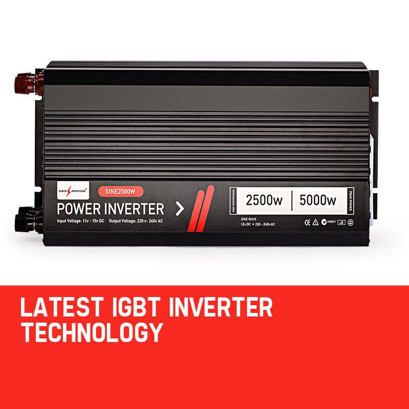 Buy GENPOWER Modified Sine Wave 2500W/5000W 12V/240V Power Inverter Car Caravan Boat discounted | Products On Sale Australia