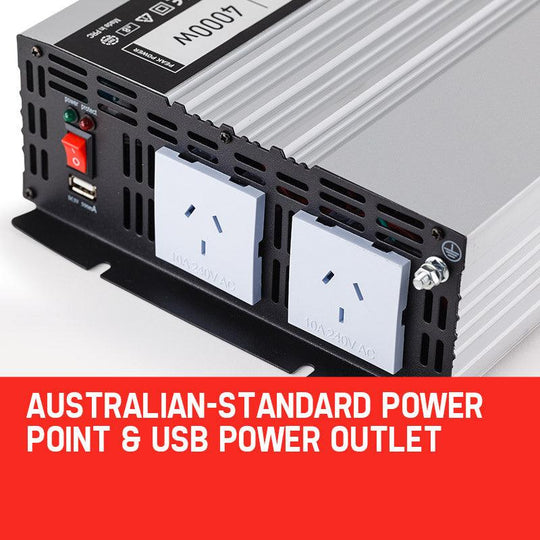 Buy GENPOWER Pure Sine Wave 2000W/4000W 12V/240V Power Inverter Caravan Boat CarPlug discounted | Products On Sale Australia