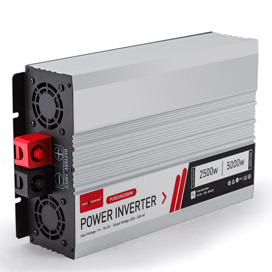 Buy GENPOWER Pure Sine Wave 2500W/5000W 12V/240V Power Inverter Caravan Boat CarPlug discounted | Products On Sale Australia