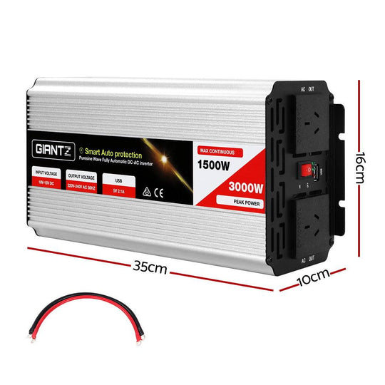 Buy Giantz 1500W Puresine Wave DC-AC Power Inverter discounted | Products On Sale Australia