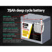 Buy Giantz AGM Deep Cycle Battery 12V 75Ah x2 Box Portable Solar Caravan Camping discounted | Products On Sale Australia