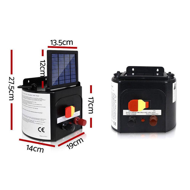 Buy Giantz Fence Energiser 3KM Solar Powered 0.1J Electric Fencing Charger discounted | Products On Sale Australia