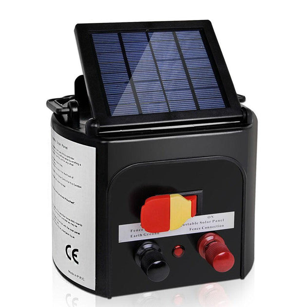 Buy Giantz Fence Energiser 5KM Solar Powered 0.15J Electric Fencing Charger discounted | Products On Sale Australia