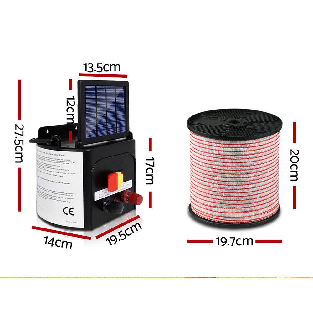 Buy Giantz Fence Energiser 5KM Solar Powered Electric 400M Poly Tape Insulator discounted | Products On Sale Australia