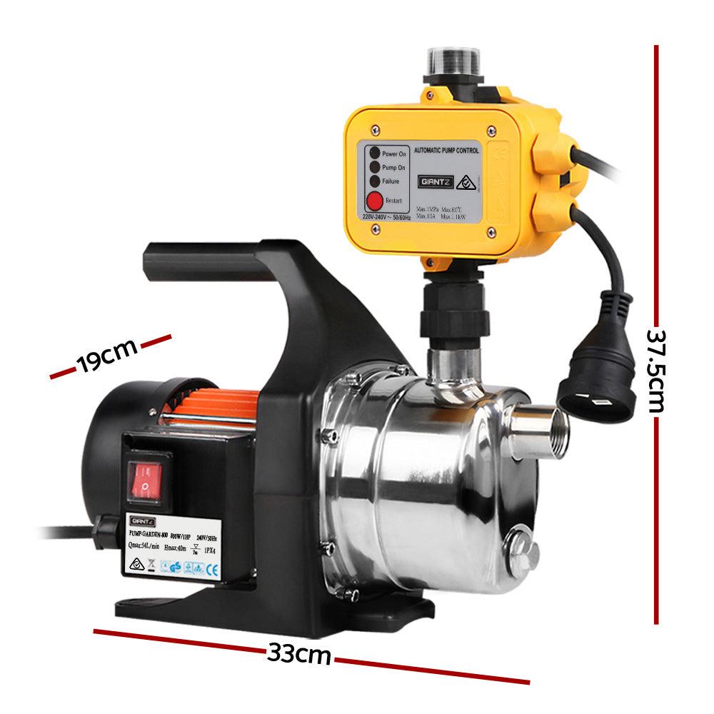 Buy Giantz Garden Water Jet Pump High Pressure 800W Tank Rain Farm Irrigation Yellow discounted | Products On Sale Australia