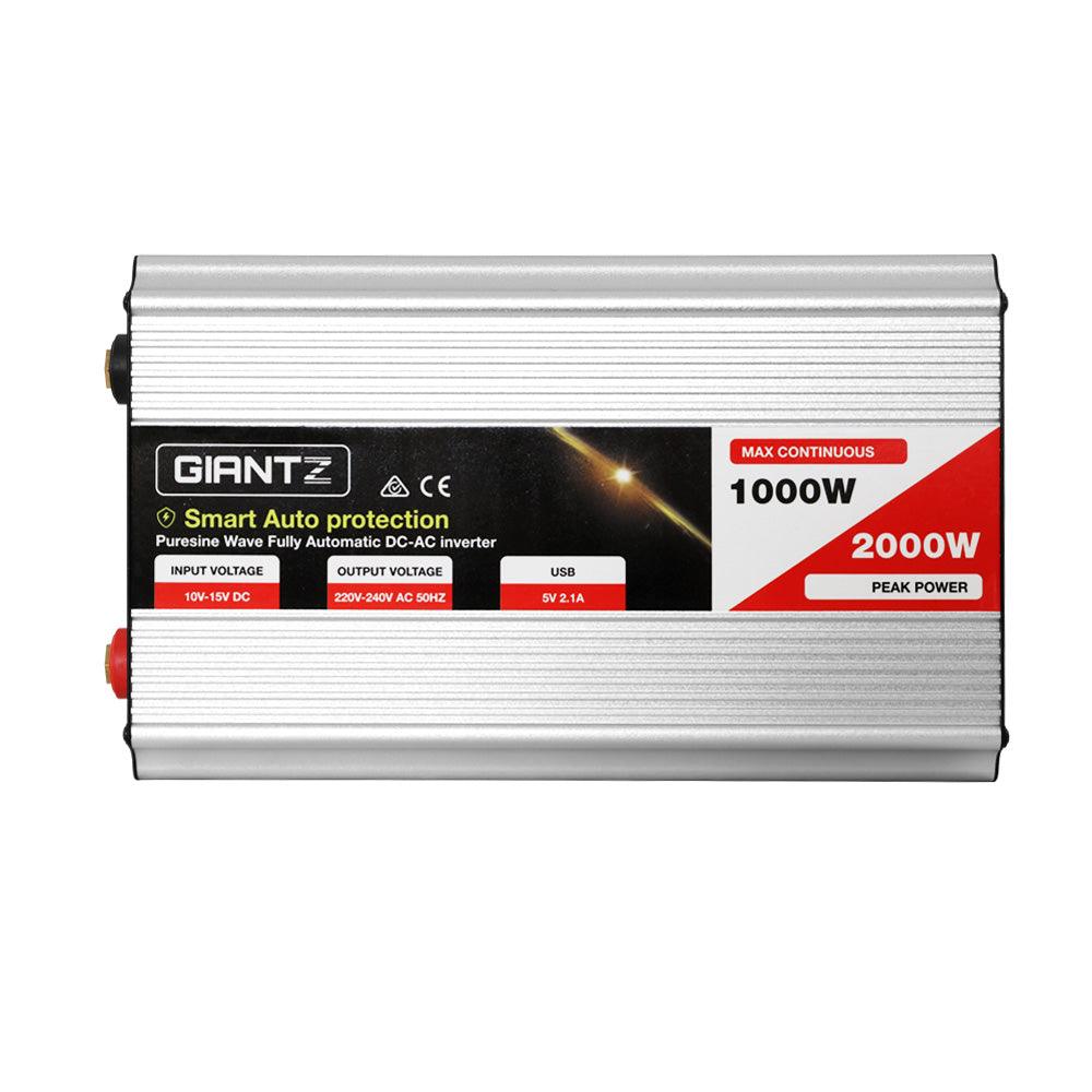 Buy Giantz Power Inverter 1000W or 2000W Pure Sine Wave 12V-240V Camping Boat Caravan discounted | Products On Sale Australia