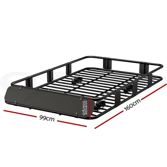 Buy Giantz Universal Car Roof Rack Basket Luggage Vehicle Cargo Carrier 160cm Black discounted | Products On Sale Australia