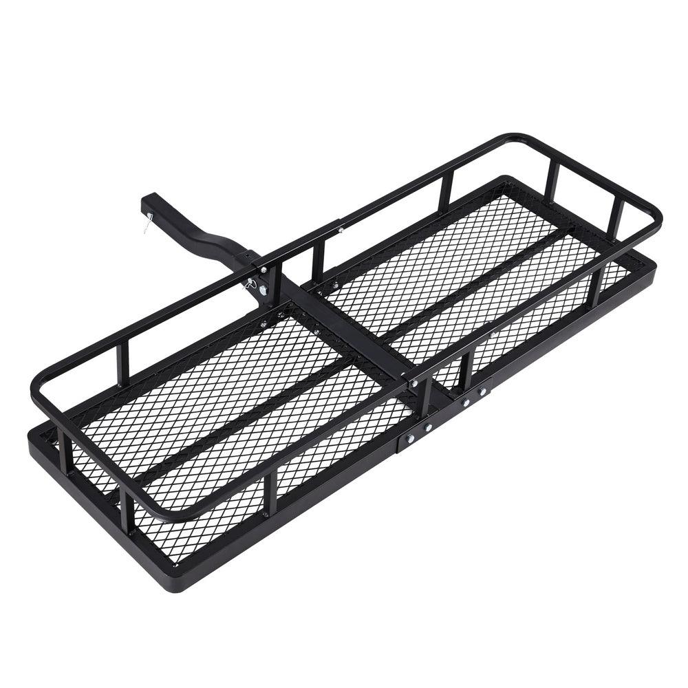 Buy Giantz Universal Car Roof Rack Foldable Hitch Basket Cargo Carrier 152cm Black discounted | Products On Sale Australia