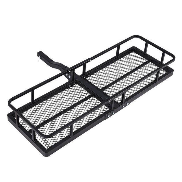 Buy Giantz Universal Car Roof Rack Foldable Hitch Basket Cargo Carrier 152cm Black discounted | Products On Sale Australia