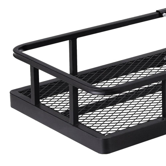 Buy Giantz Universal Car Roof Rack Foldable Hitch Basket Cargo Carrier 152cm Black discounted | Products On Sale Australia